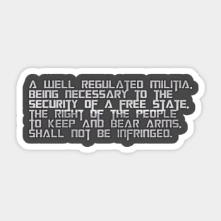 second amendment Sticker